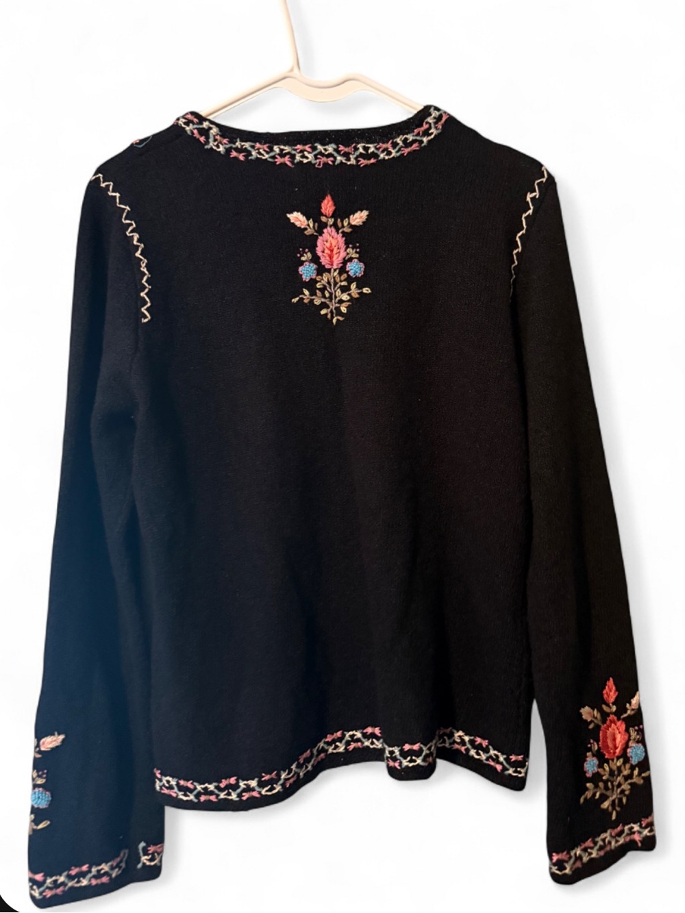 Curio black embroidered cardigan sz M - Picture 2 of 12